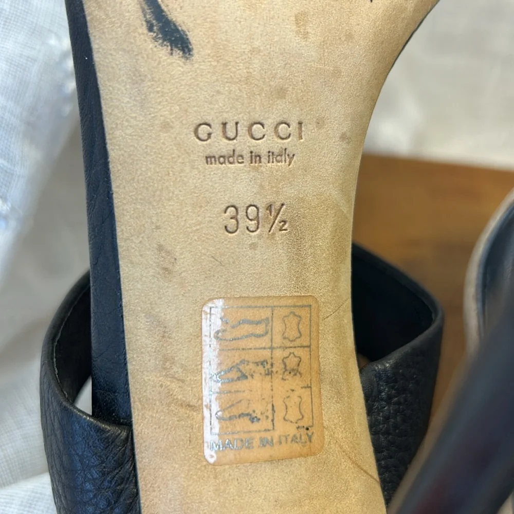 Gucci Elegant Black Stiletto Sandals with buckle - Picture 13 of 16